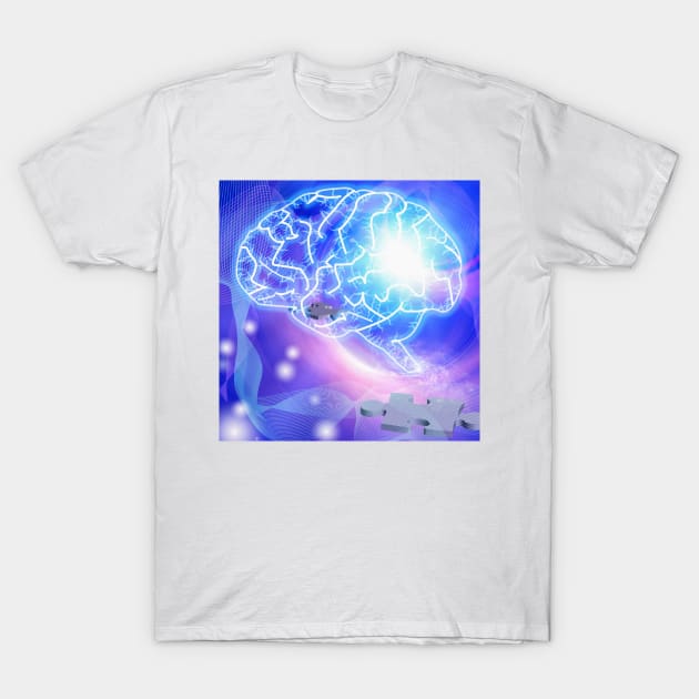 Human brain and puzzle T-Shirt by rolffimages